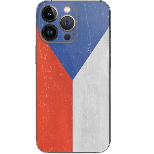 Czech Republic Flag Distressed iPhone 13 Pro Skin